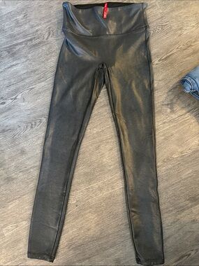 SPANX Black Faux Leather High-Waist Jeggings